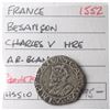 Image 1 : France 1552 Charles V, Holy Roman Emperor Coin, City of Besancon. Coin is about VF condition.