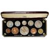 Image 1 : Great Britain 1953 Original 10-coin Proof Set. Coins are in hard plastic slab and have bright natura