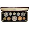 Image 2 : Great Britain 1953 Original 10-coin Proof Set. Coins are in hard plastic slab and have bright natura