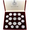 Image 2 : Russia 1980 Moscow Olympics 28-coin Silver Proof coins in set with original box. This set includes 1