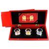 Image 1 : Rwanda 2015 500FRW Lunar Year of the Goat 3-Coin 3D Coin Collection (TAX Exempt). Set include a Rose