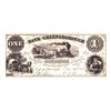 Image 1 : United State 1858 Bank of Greensborough $1, S/N: 40-A. Note is an attractive Mint state example.