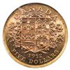 Image 1 : 1912 Canada $5 Gold in AU-UNC Condition. This is the first year issue, coin is .900 pure and contain