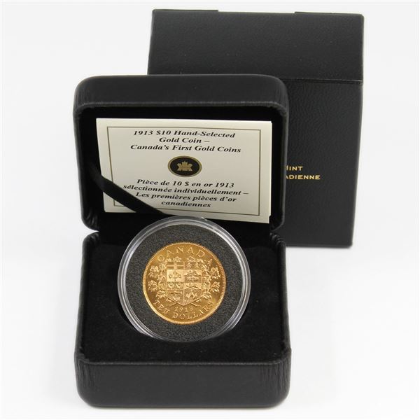 1913 Canada $10 Hand-Selected - Canada's First Gold Coins. Contains 0.484oz fine gold.