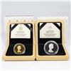 Image 2 : 1989 Commemorative $5 1oz Fine Silver & 1989 $50 1oz Fine Gold Proof Maple Leafs in Deluxe Display B