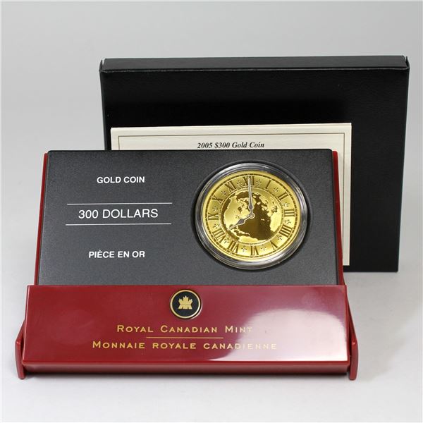 2005 $300 Canadian Achievements 120th Anniversary of Standard Time - Atlantic Time 14 Karat Gold Coi