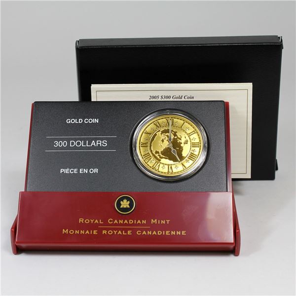 2005 $300 Canadian Achievements 120th Anniversary of Standard Time - Mountain Time 14 Karat Gold Coi