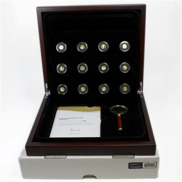 2006-2013 World's Most Affordable Gold 12-Coin Collection in Deluxe Wooden Collector Case with Magni