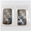 Image 2 : Pair of Consecutive Johnson Matthey 1oz 'TD' Logo Reverse Promotional Bars (Tax Exempt) Serial # 022