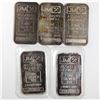 Image 1 : 5x Johnson Matthey 1oz fine Silver bars with blank reverse (Tax Exempt) serial # 168823, 168826,0844