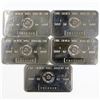 Image 1 : 5x Vintage Royal Canadian Mint 1oz Fine Silver Bar 'C' Series (TAX Exempt). Serial # C010933, C01581