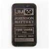 Image 1 : Scarce Johnson Matthey 2oz Fine Silver Bar with JM Logo Reverse (Tax Exempt). Serial # 014596