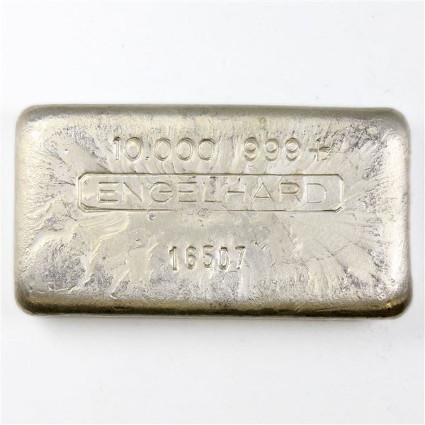 Scarce Engelhard 10oz Fine Silver '3rd Series 5-digit' Bar (TAX Exempt). Serial # 16507.