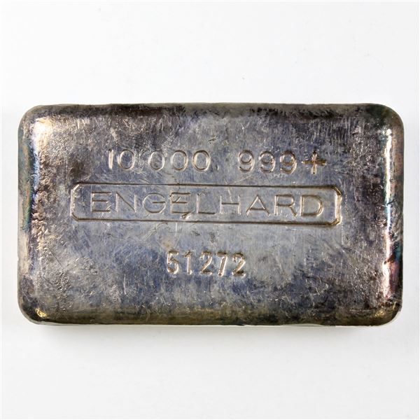 Scarce Engelhard 10oz Fine Silver '3rd Series 5-digit' Bar (TAX Exempt). Serial # 51272.