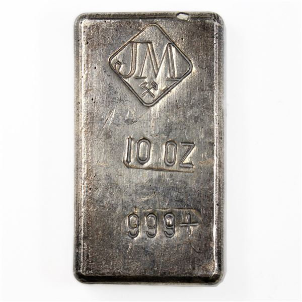 Extremely Rare! Johnson Matthey USA 10oz Fine Silver Bar - Large Logo 'Wide Space 999' (Tax Exempt).