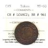 Image 1 : 1812 CH# LC48C2 Breton #961 Token ICCS Certified MS-60.