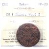 Image 1 : Blacksmith Token CH# BL2A1 Wood 2 ICCS Certified VF-20.
