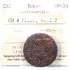 Image 1 : Blacksmith Token CH# BL2A1 Wood 2 ICCS Certified VF-20.