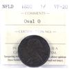 Image 1 : Newfoundland 1-cent 1880 Oval 0 ICCS Certified VF-20. *RARE*