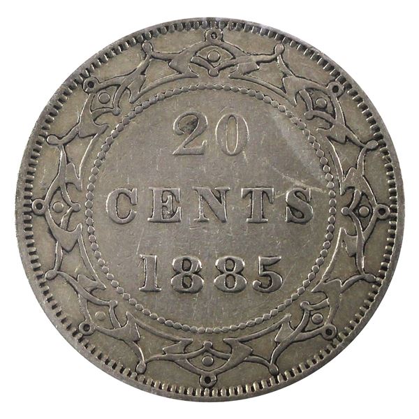 Newfoundland 20-cent 1885 in VF-EF Condition.