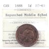 Image 1 : 1-cent 1888 Repunched Middle 8 ICCS Certified MS-63 Red.