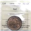 Image 1 : 1-cent 1896 ICCS Certified MS-65 RED. An attractive Natural red coin with radiant fields.