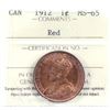 Image 1 : 1-cent 1912 ICCS Certified MS-65 RED!  Attractive red tones throughout.