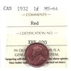 Image 1 : 1-cent 1932 ICCS Certified MS-64 Red.