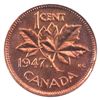 Image 2 : 1-cent 1947 Maple Leaf Blunt 7 ICCS Certified MS-65 Red.