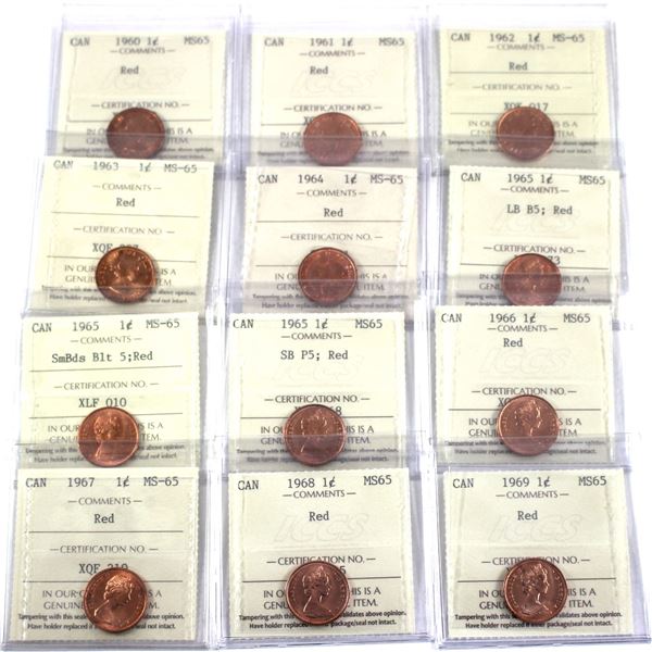 1-cent 1960-1964,1965 LgBds Blunt 5, 1965 SmBds Blunt 5, 1965 SmBds Point 5, 1966, 1967, 1968 & 1969