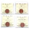 Image 1 : 1-cent 2002, 2002P, 2003 Old Effigy & 2003 New Effigy ICCS Certified MS-67 Red. 4pcs