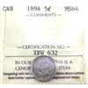 Image 1 : 5-cent 1894 ICCS Certified MS-64! *SCARCE*