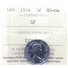 Image 1 : 5-cent 1954 Should Fold ICCS Certified MS-66. A nice high grade example of this variety.