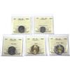 Image 1 : 2021 5-cent, 10-cent, 25-cent, $1 & $2 ICCS Certified MS-66. 5pcs
