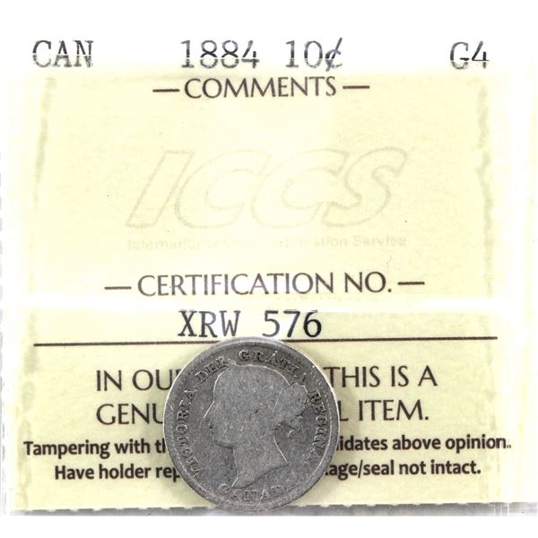 10-cent 1884 ICCS Certified G-4 *Scarce*