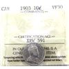 Image 1 : 10-cent 1903 ICCS Certified VF-30