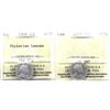 Image 1 : 10-cent 1908 & 1909 Victorian Leaves ICCS Certified VF-30. 2pcs