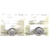Image 1 : 10-cent 1947 & 1947 Maple Leaf ICCS Certified MS-64. 2pcs