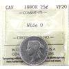 Image 1 : 25-cent 1880H Wide 0  ICCS Certified VF-20 *Key Date*