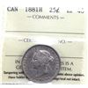 Image 1 : 25-cent 1881H ICCS Certified EF-40.