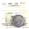 Image 1 : 25-cent 1885 Curved Top 5 ICCS Certified VG-8.