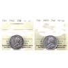 Image 1 : 25-cent 1921 & 1927 ICCS Certified VF-20. 2pcs