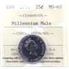Image 1 : 25-cent 2000 Millennium Mule ICCS Certified MS-62