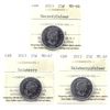 Image 1 : 25-cent 2013 Secord Coloured, 2013 Salaberry & 2013 Salaberry Colour all ICCS Certified MS-66/67.  3