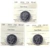 Image 1 : 25-cent 2014, 2015 & 2016 ICCS Certified MS-67. 3pcs