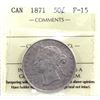 Image 1 : 50-cent 1871  ICCS Certified F-15.