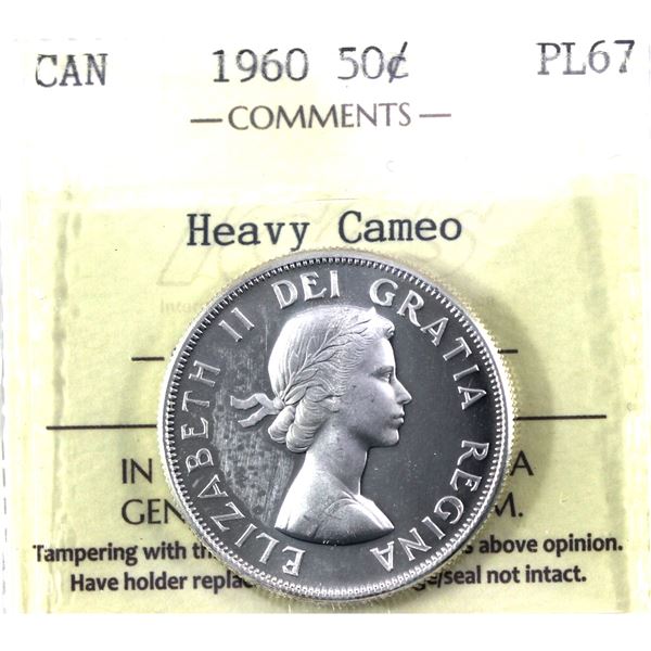 50-cent 1960 ICCS Certified PL-67 Heavy Cameo!