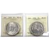 Image 1 : Silver $1 1935 & 1936 both ICCS Certified MS-64. Nice near full white coins for the first 2 year iss