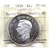 Image 1 : Silver $1 1939 Double HP ICCS Certified MS-64 Heavy Cameo