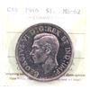 Image 1 : Silver $1 1946 ICCS Certified MS-62. Light violet tones throughout.